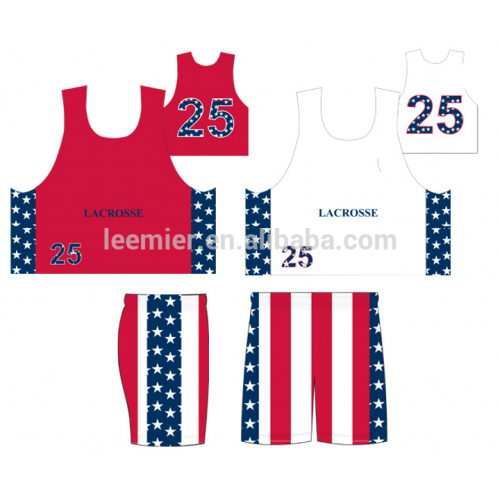 Sublimated team gear Custom Men's Lacrosse Uniforms reversible pinnies
